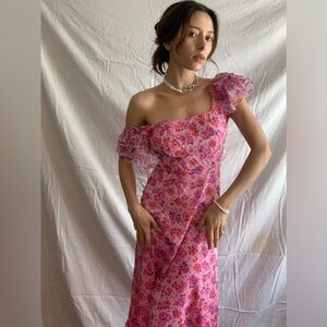 HVN Floral Silk Summer Dress